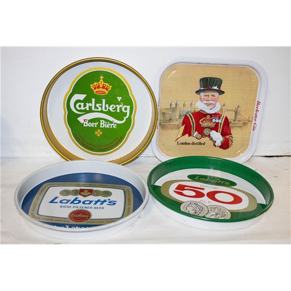 4 METAL SERVING TRAYS