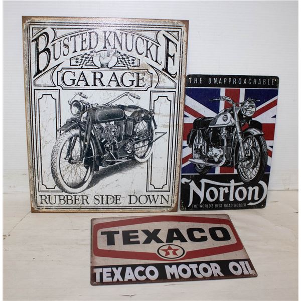 3 METAL SIGNS