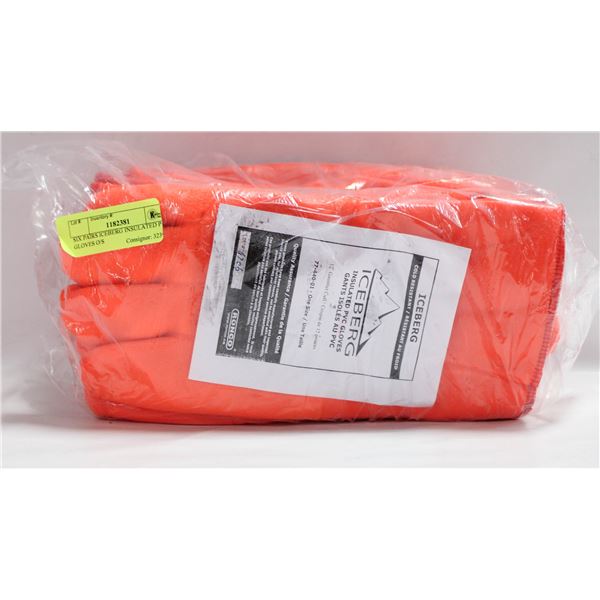 SIX PAIRS ICEBERG INSULATED PVC GLOVES O/S