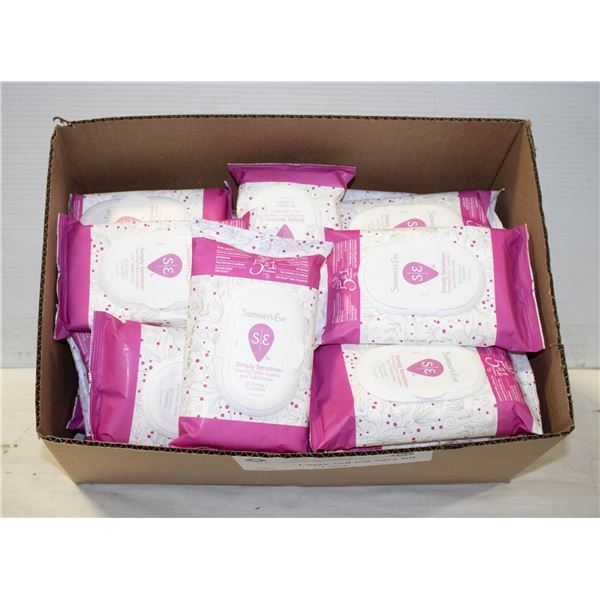 BOX OF 25 SUMMER'S EVE SIMPLY SENSITIVE CLEANSING