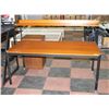 Image 1 : 2 TIER DESK WOOD TOP WITH METAL LEGS 32" X 63"