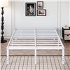 Image 1 : NEWLY ASSEMBLED QUEEN SIZE BEDFRAME - WHITE 18" H