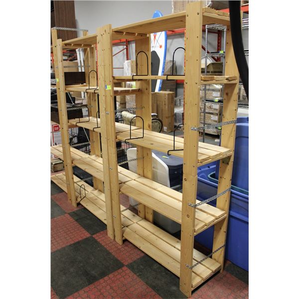 2 IKEA WOODEN SHELVES 31.5" X 13.5" X 64"