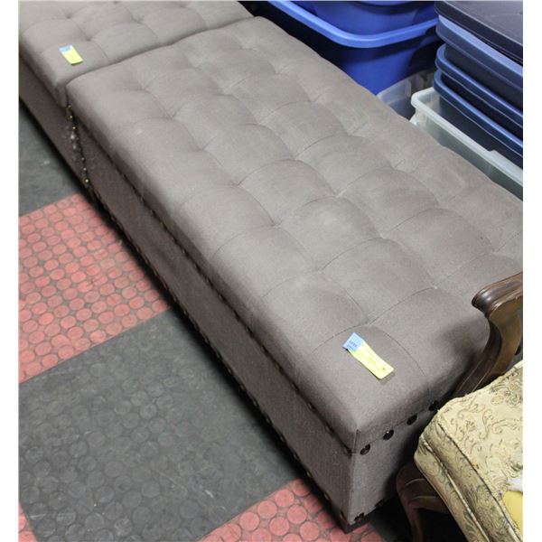 19" X 39" GREY STORAGE TRUNKS WITH