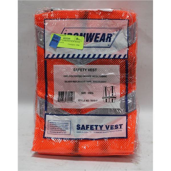 NEW 5 PACK SAFETY VEST O/S REFLECTIVE BREAK-AWAY