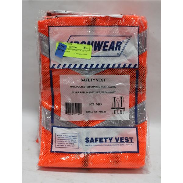 BUNDLE OF 10 BRAND NEW HI-VIZ SAFETY VESTS