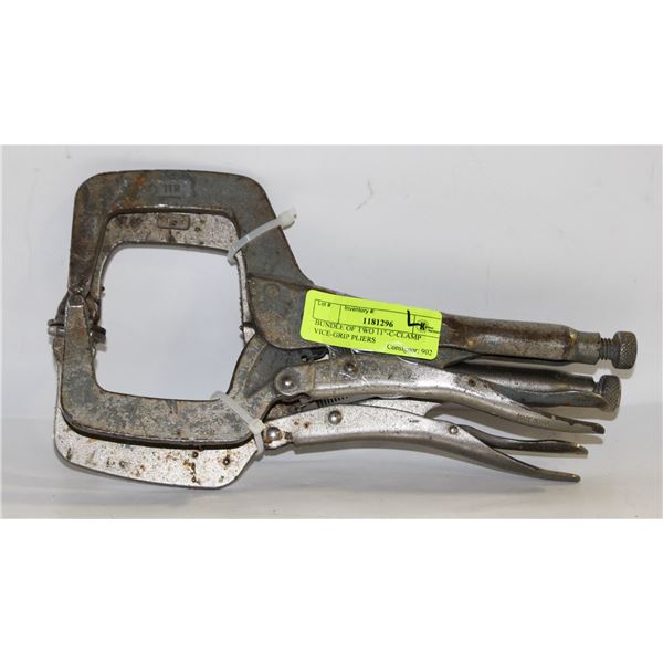 BUNDLE OF TWO 11"-C-CLAMP VICE-GRIP PLIERS