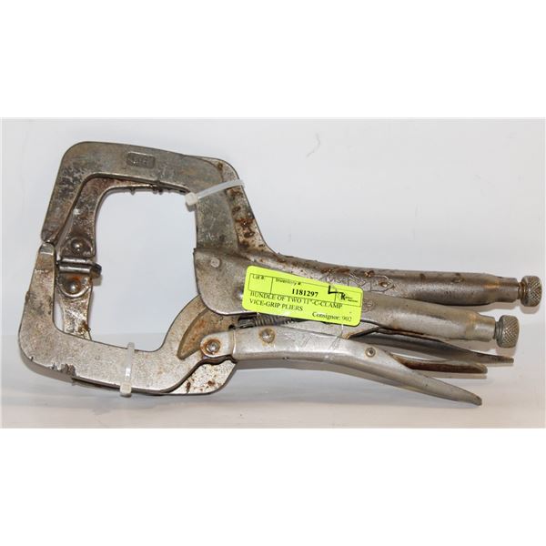 BUNDLE OF TWO 11"-C-CLAMP VICE-GRIP PLIERS
