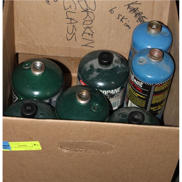 LOT OF 7 PROPANE BOTTLES