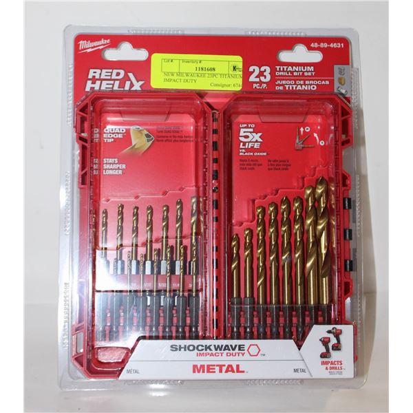 NEW MILWAUKEE 23PC TITANIUM IMPACT DUTY