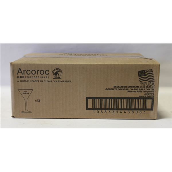 NEW CASE WITH 12 X 3 OZ ARCOROC FULLY TEMPERED-