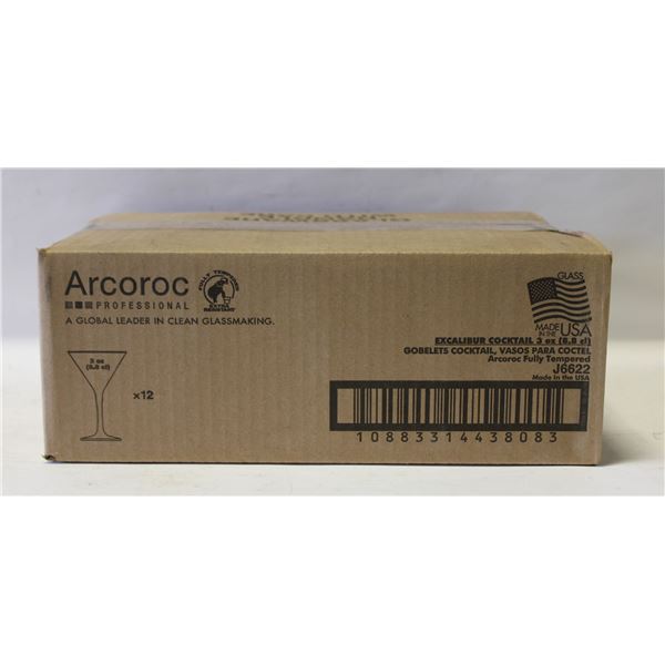 NEW CASE WITH 12 X 3 OZ ARCOROC FULLY TEMPERED-