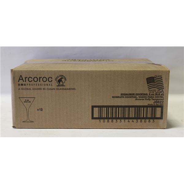 NEW CASE WITH 12 X 3 OZ ARCOROC FULLY TEMPERED-