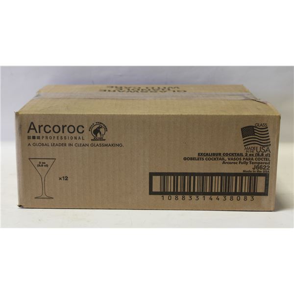 NEW CASE WITH 12 X 3 OZ ARCOROC FULLY TEMPERED-