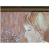 Image 2 : Girl Blowing Dandelion Artwork by RabeR Circa 1969, Framed 19" x 15"