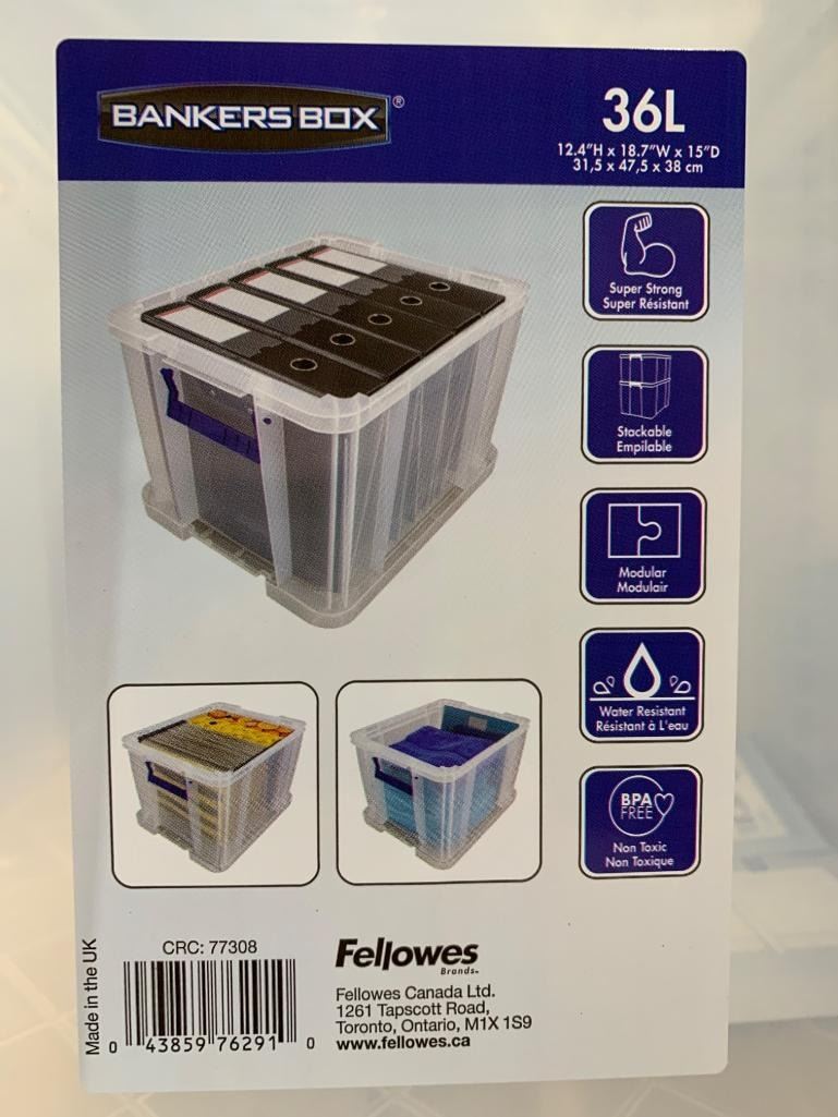 Banker Box Stackable Bankers Box 36L Stackable Plastic Storage Container