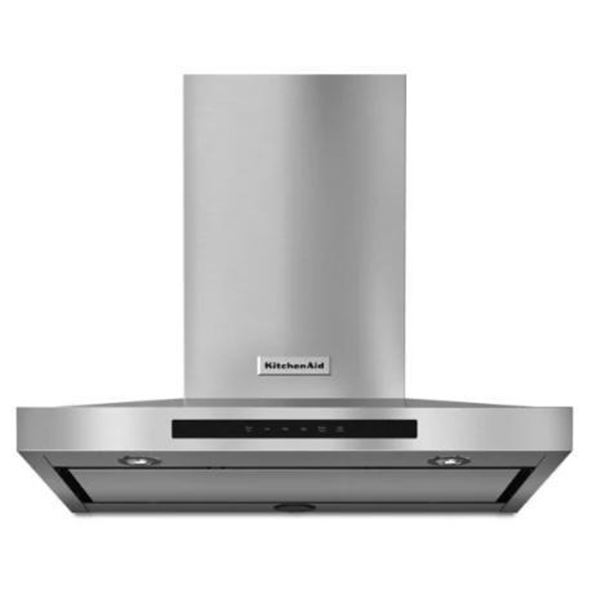KitchenAid KVWB600DSS Range Hood, 30 inch Exterior Width, Chimney, Wall Mounted, 600 CFM, 5.4, LED, 