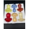 Image 2 : Set of 6 Colorful Glass Knobs in Mushroom Design