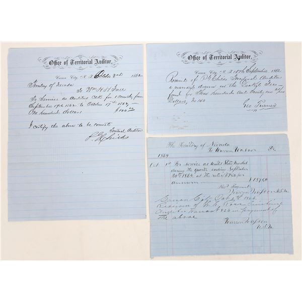 Nevada Territory Documents of Notables, 1862-64 [190783]