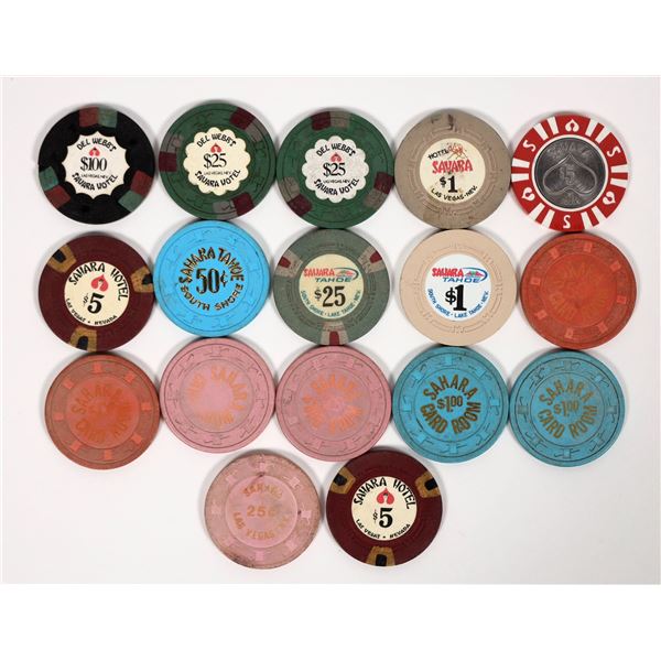 Sahara Hotel/Sahara Tahoe Gaming Chip Collection (17) [193998]