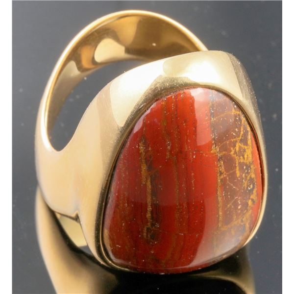 Exquisite Custom Men's Gold & Ironstone Ring, Made for the "Nugget Ace" [190335]