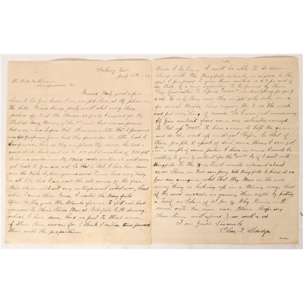 Grub Stake Request Letter  1928, Schurz, Nevada