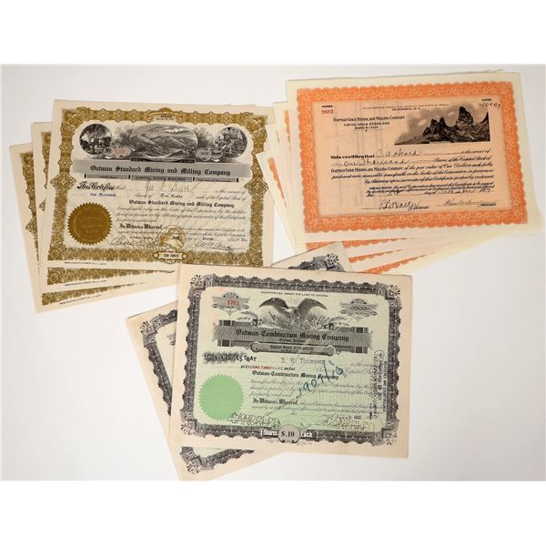 Oatman Mining Stocks, 3 Different, 10 [194070]