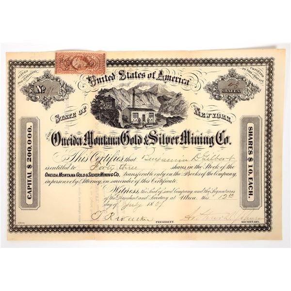 Oneida Gold & Silver Mine Stock, Lion Mt., 1867 [193631]