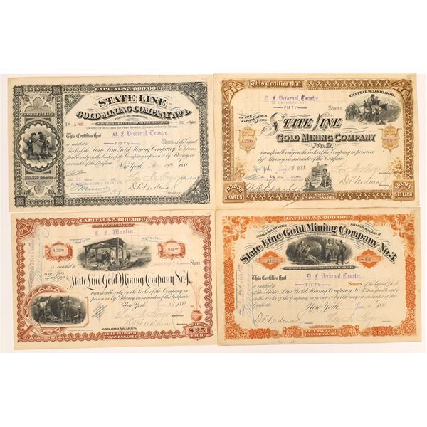Stateline Gold Mining Co., 1881, Stock , Rarely Seen Together [173778]