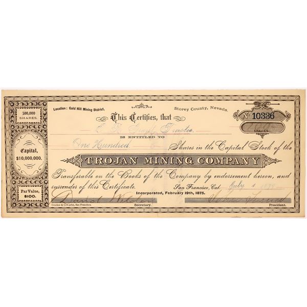 Trojan Mining Co. Stock  1879 [163676]