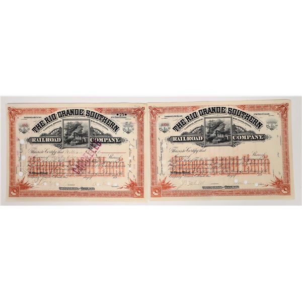 Otto Mears Signed Stock Pair, 1892 [193564]