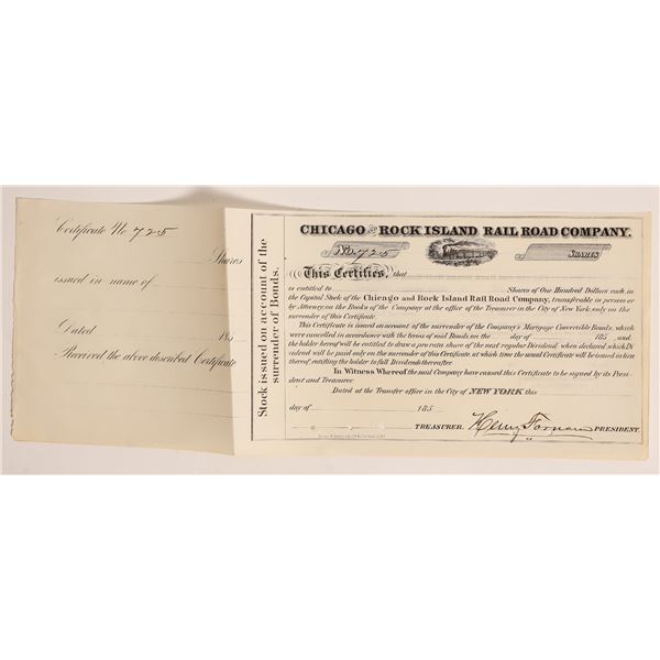 Chicago and Rock Island RR, Signed by Farnam [184211]