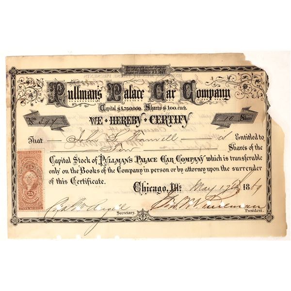 George Pullman Signed Stock Certificate [192507]