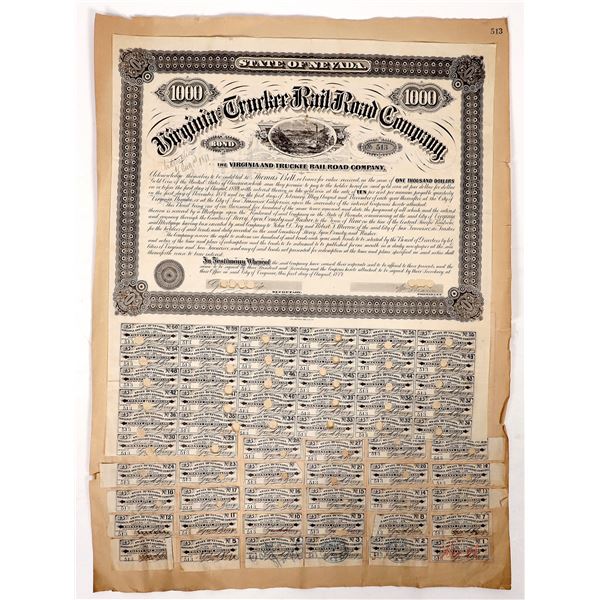 Virginia & Truckee RR Company Bond, 1874 [193129]