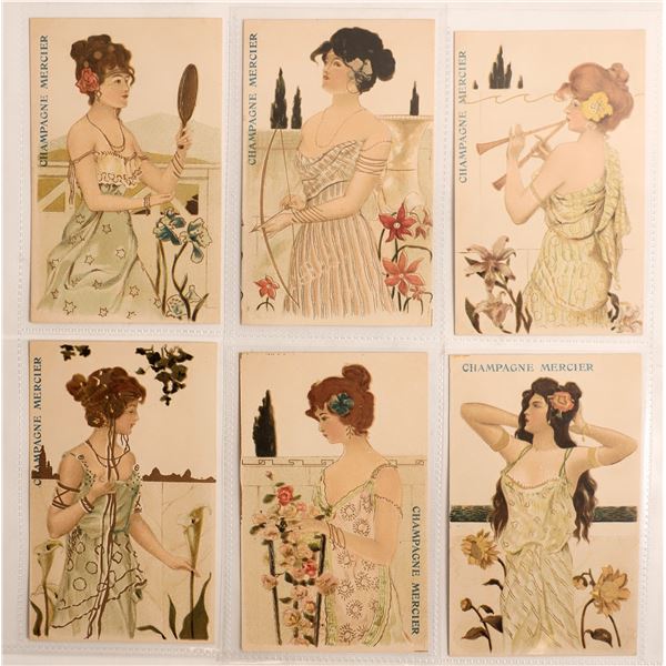 Art Nouveau - Champagne Mercier Postcards c1900 (6) [186196]