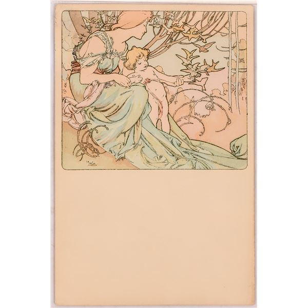 Art Nouveau - Mucha-14, Postcard  1900 [185889]
