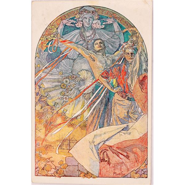 Art Nouveau - Mucha-34, Postcard  1926 [186019]