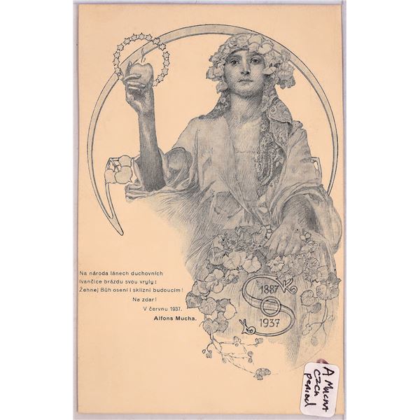 Art Nouveau - Mucha-39, Postcard  1937 [186024]
