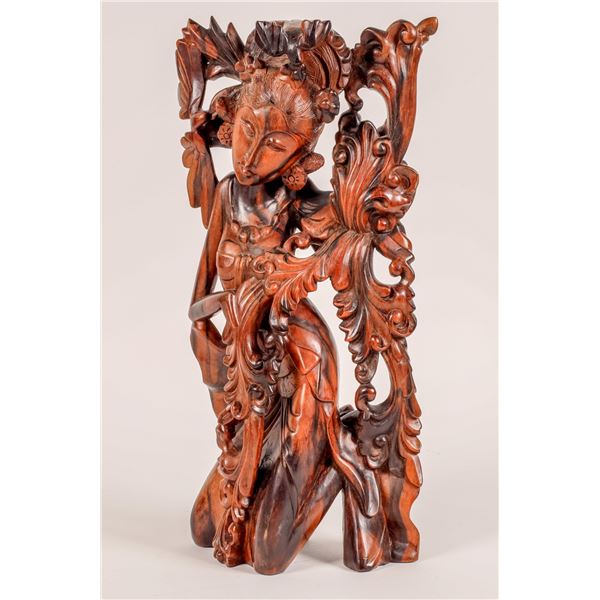 Carved Wood Bali Woman [193507]