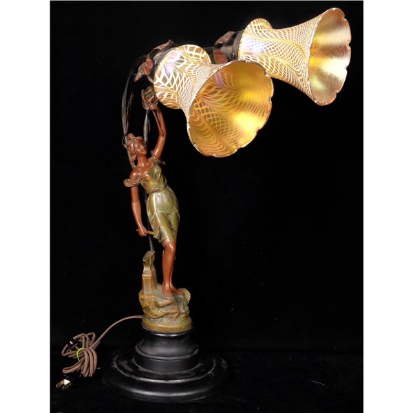 Quezal Glass Table Lamp 1902 [154810]
