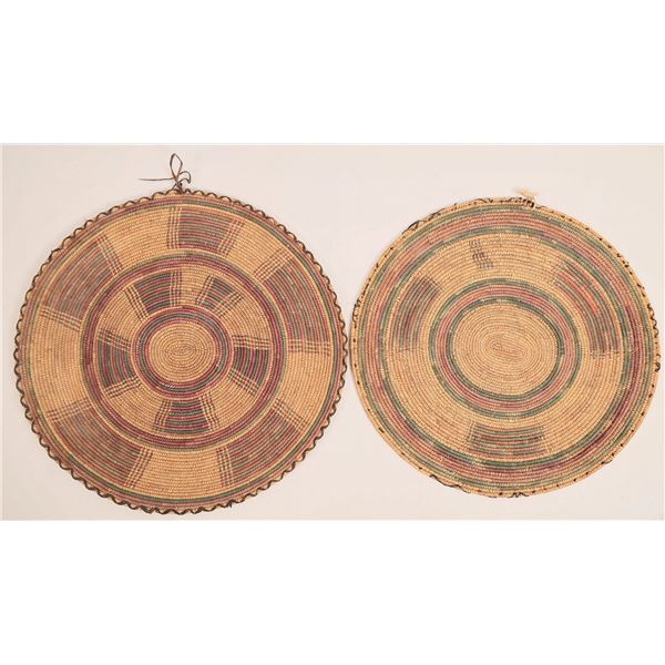 Vintage African Polychrome Woven Trays [186528]