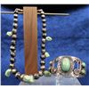 Image 1 : Green Turquoise Choker and Bracelet  [193873]