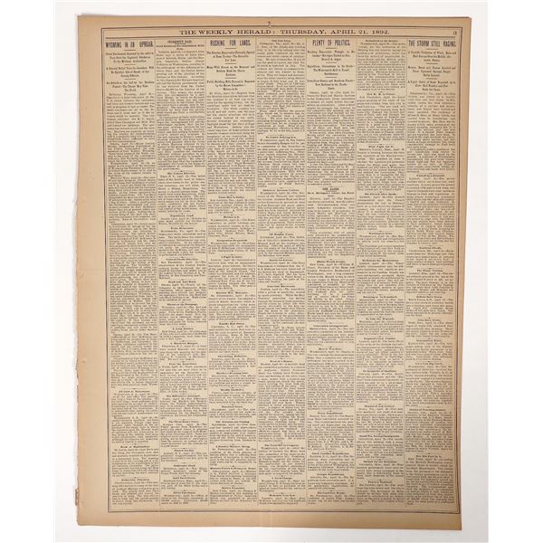 Helena Weekly Herald, Johnson County War, 1892 [193865]