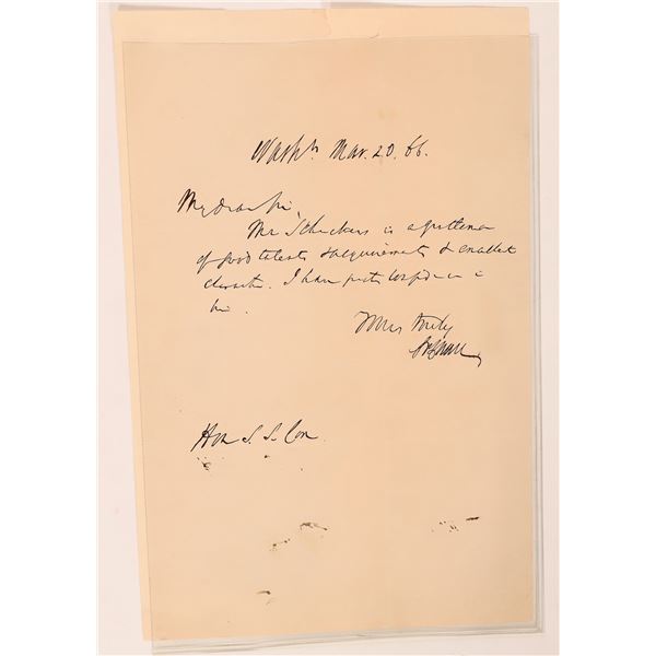 Lincoln:  Salmon P. Chase, ALS, 1866 [182489]