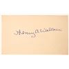 Image 1 : VP Henry A. Wallace Autograph, c1940s-60s [183247]