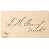 Image 1 : Senator T. W. Ferry Autograph, c1875 [183249]