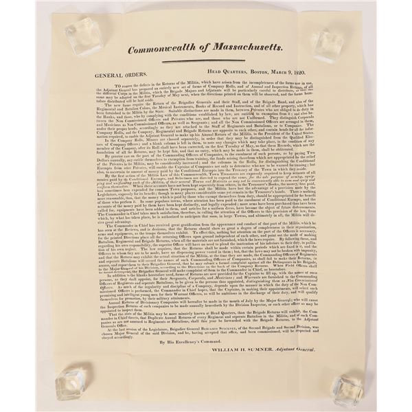 Massachusetts Militia Broadside, 1820  [183297]