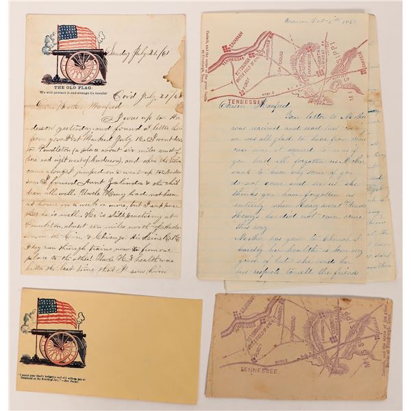 Civil War Era Lettersheets, Matching Covers (2) [182519]