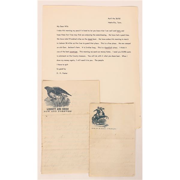 Civil War Letter w/Illustrated Letterheads (2) [182369]