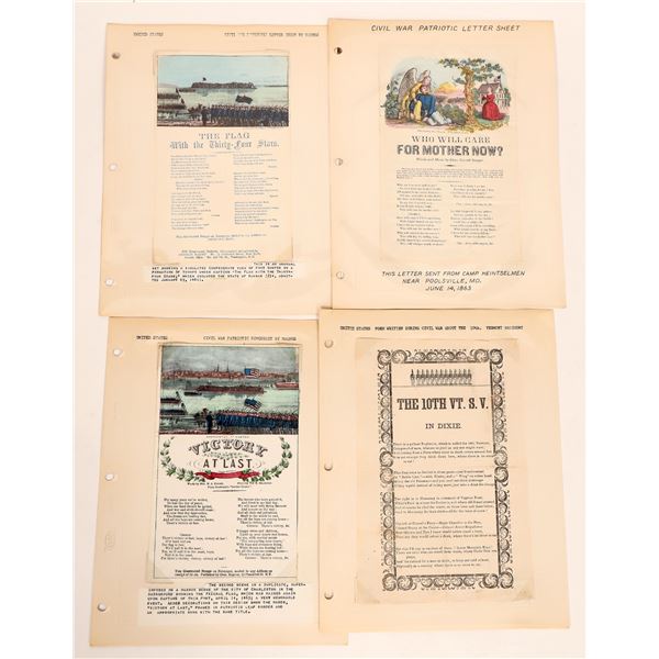 Civil War Songsheets (3) and 1 Poem (4 Total) [182456]